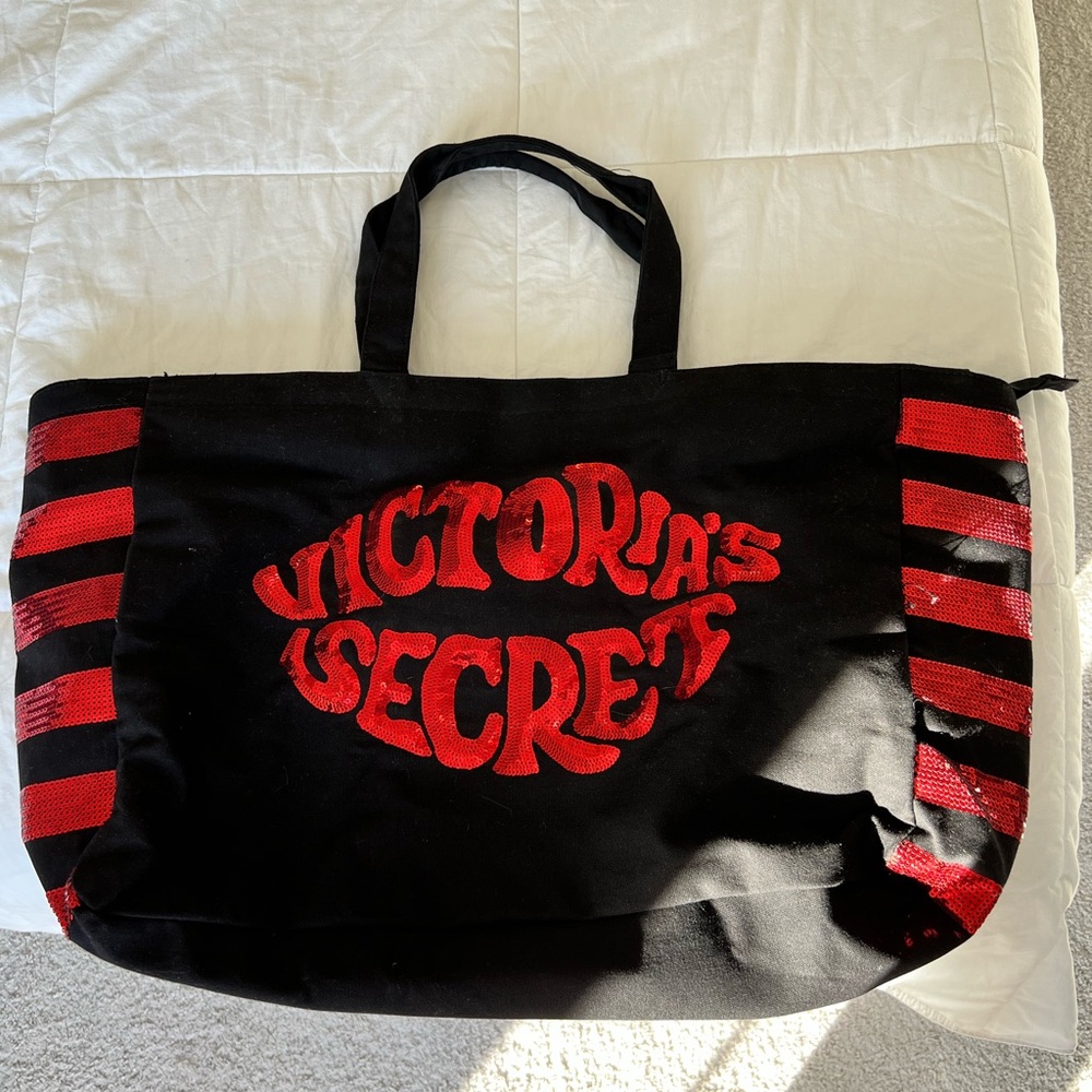 Limited edition Victoria’s Secret tote bag red black sequin